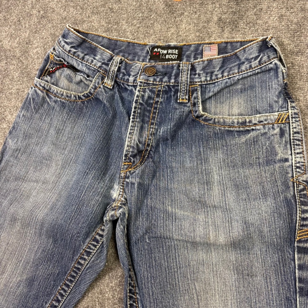 Ariat M4 Boot Cut Jeans Mens 32x36 Blue Low Rise Denim Work Pants 0651